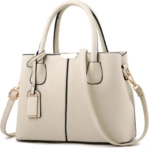 Womens Handbags and Purses Fashion Top Handle Satchel Tote PU Leather Shoulder Bags(Black