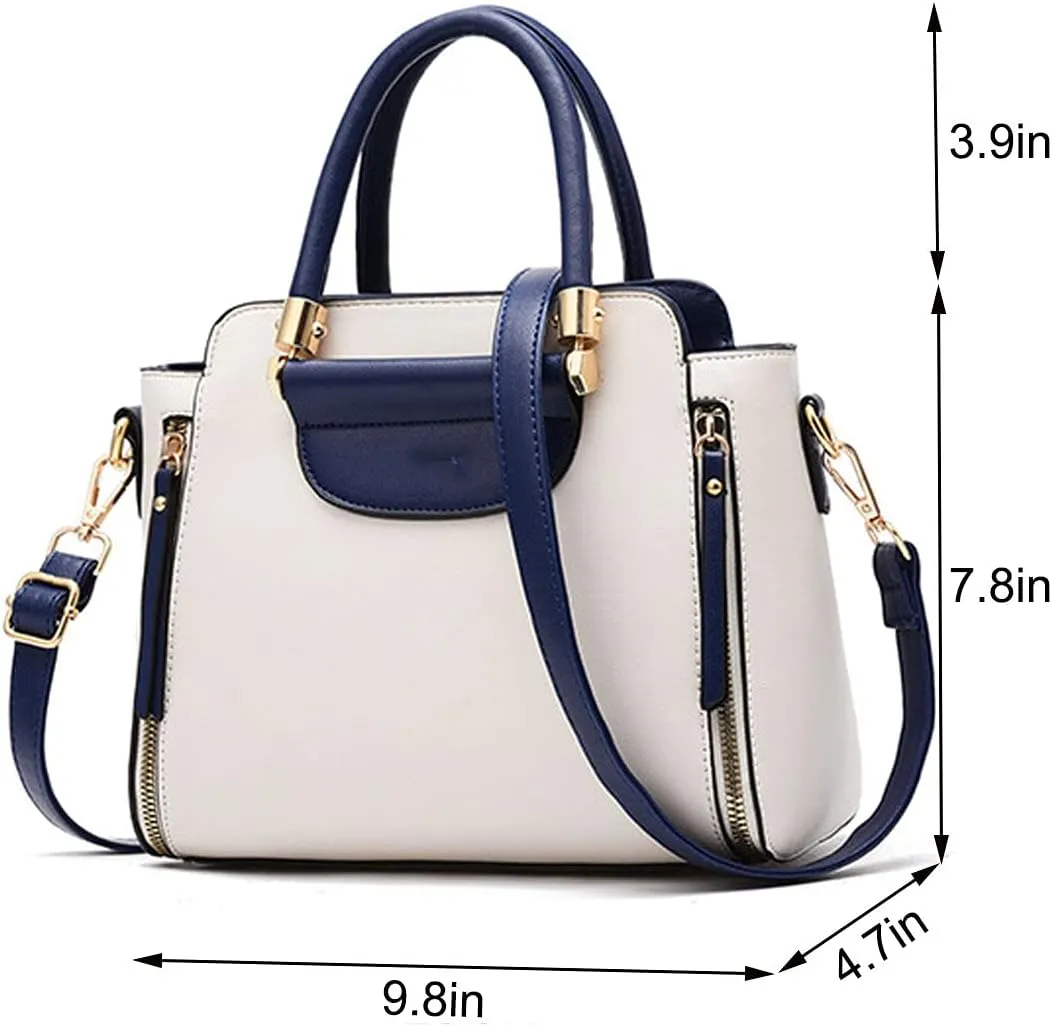 Womens Handbags and Purses Fashion Top Handle Satchel Tote PU Leather Shoulder Bags(Pink)