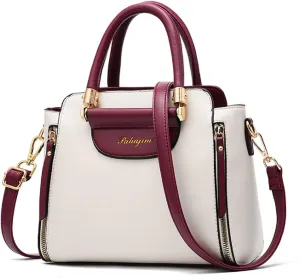 Womens Handbags and Purses Fashion Top Handle Satchel Tote PU Leather Shoulder Bags(Pink)