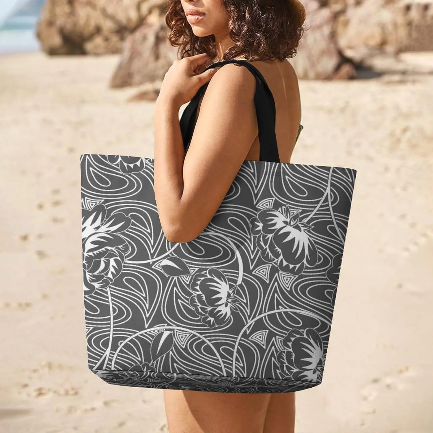 Womens Large Capacity Tote Bag for Shopping Travel and Daily Use Stylish Canvas Shoulder Bag for Beach Grocery Work