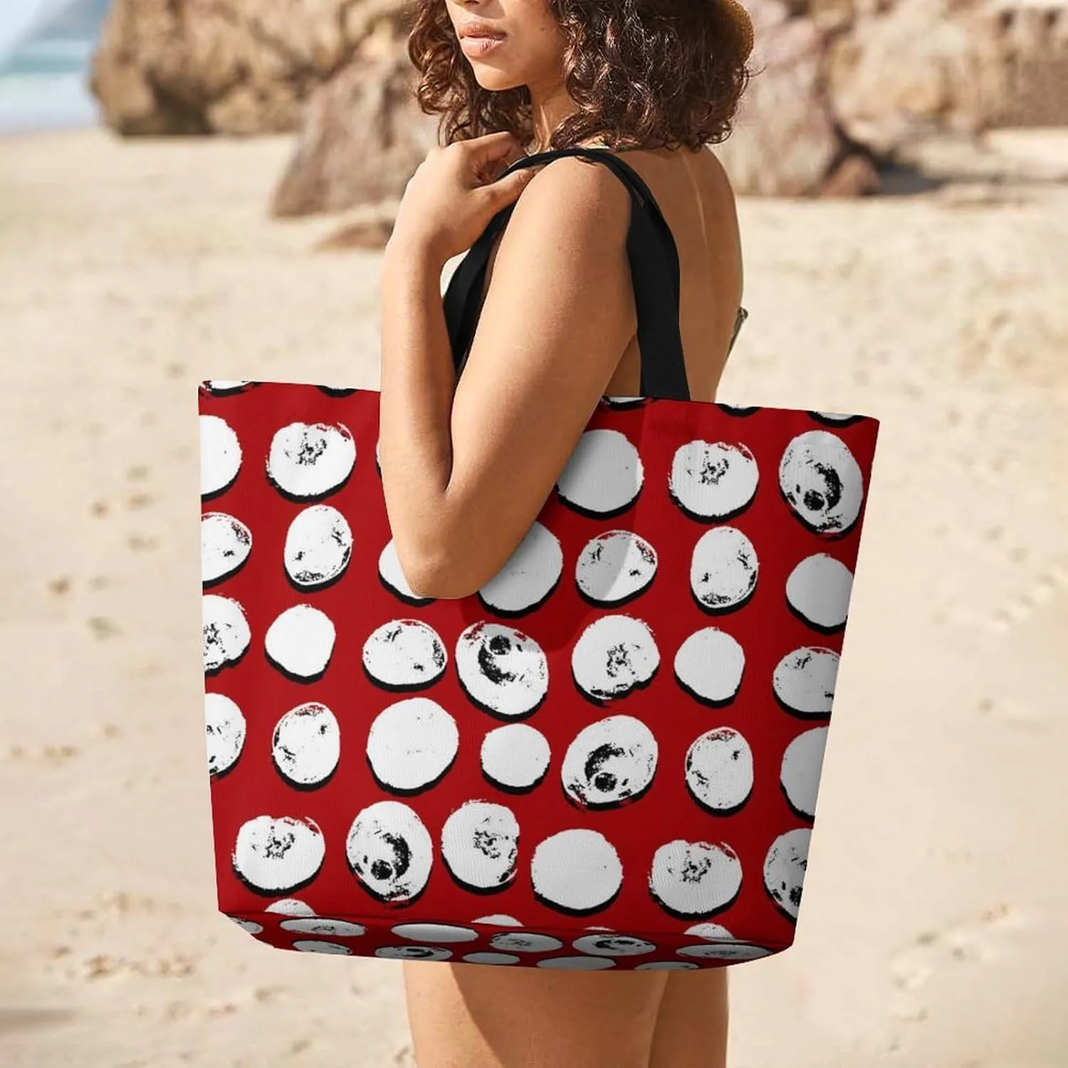 Womens Large Capacity Tote Bag for Shopping Travel and Daily Use Stylish Canvas Shoulder Bag for Beach Grocery Work