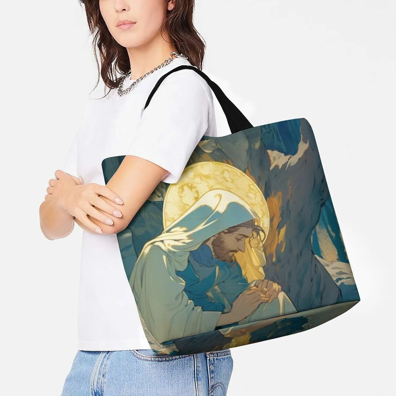 Womens Large Capacity Tote Bag for Shopping Travel and Daily Use Stylish Canvas Shoulder Bag for Beach Grocery Work