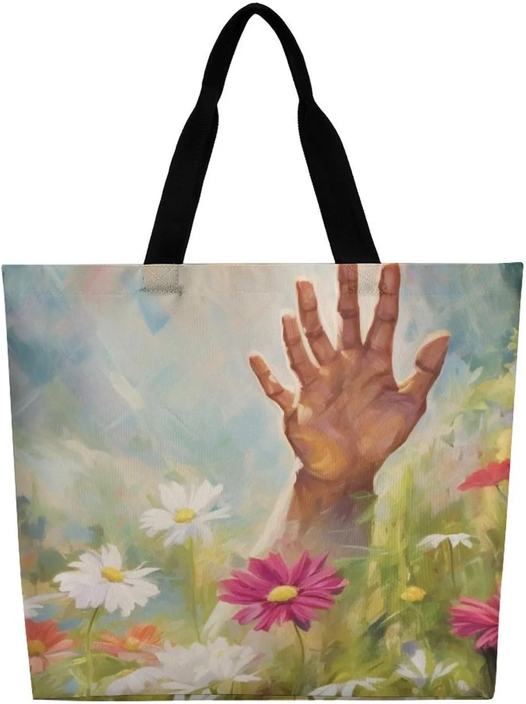 Womens Large Capacity Tote Bag for Shopping Travel and Daily Use Stylish Canvas Shoulder Bag for Beach Grocery Work
