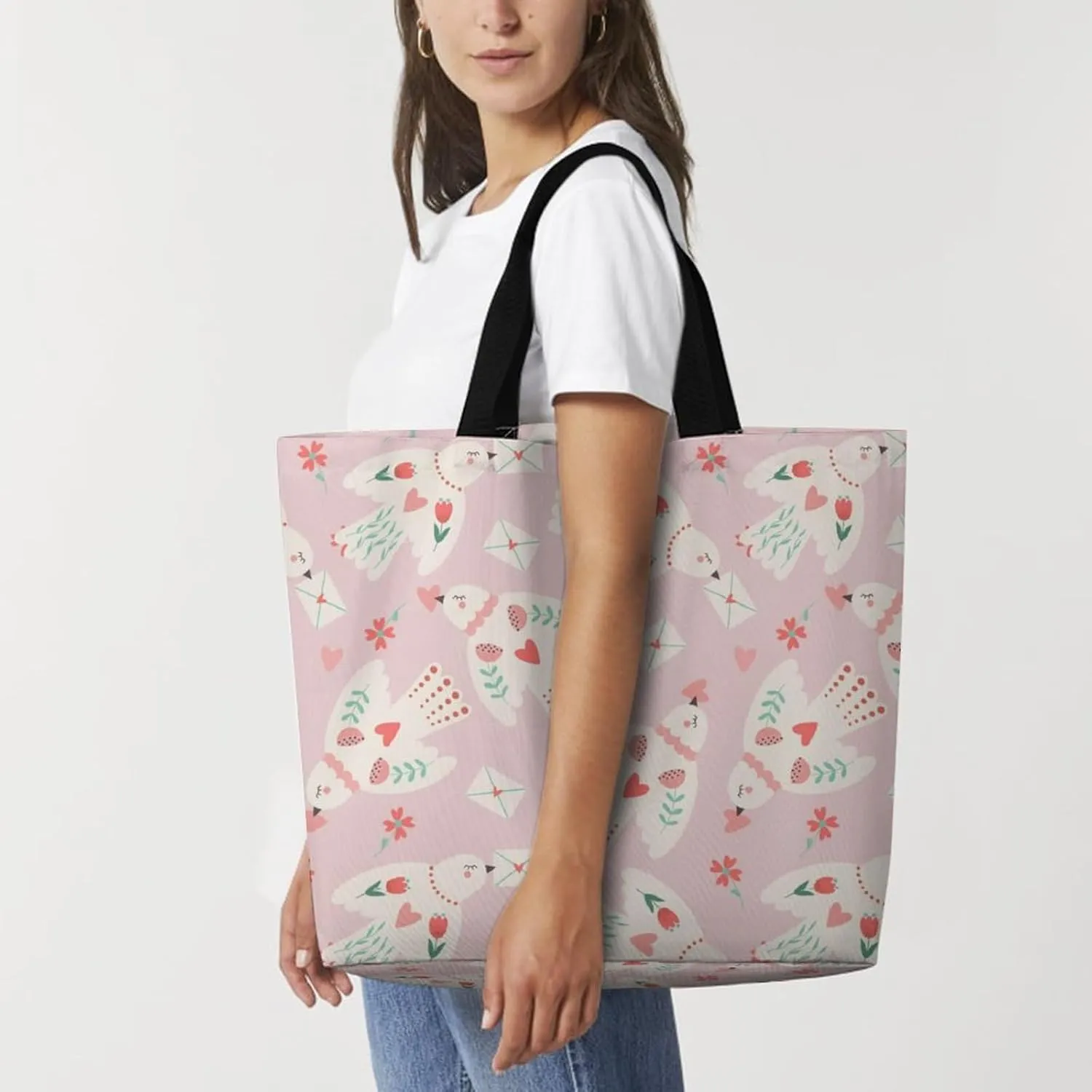Womens Large Capacity Tote Bag for Shopping Travel and Daily Use Stylish Canvas Shoulder Bag for Beach Grocery Work