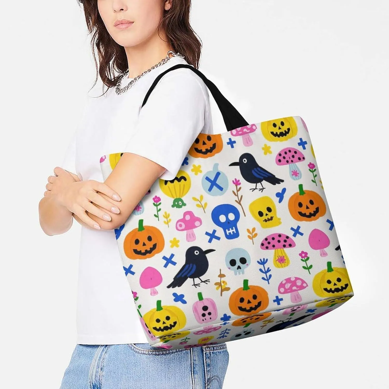 Womens Large Capacity Tote Bag for Shopping Travel and Daily Use Stylish Canvas Shoulder Bag for Beach Grocery Work