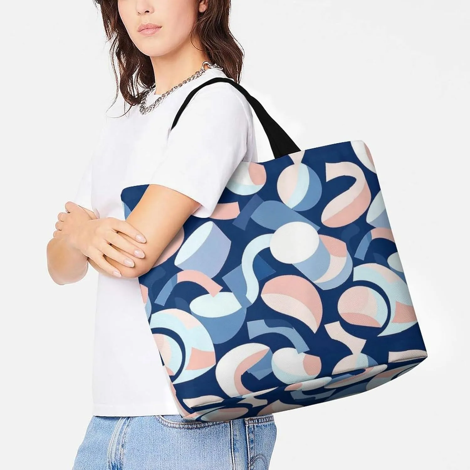 Womens Large Capacity Tote Bag for Shopping Travel and Daily Use Stylish Canvas Shoulder Bag for Beach Grocery Work