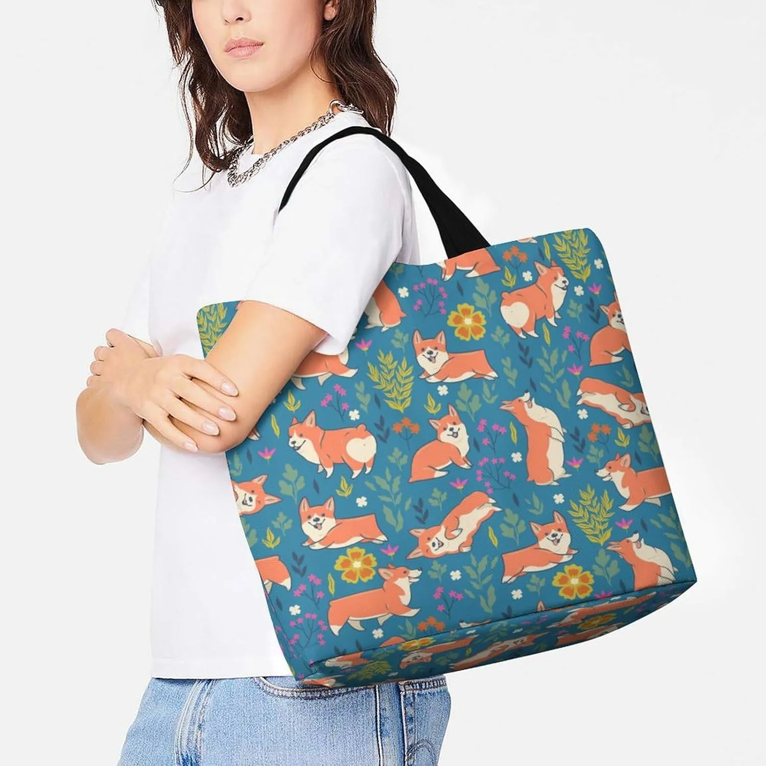 Womens Large Capacity Tote Bag for Shopping Travel and Daily Use Stylish Canvas Shoulder Bag for Beach Grocery Work