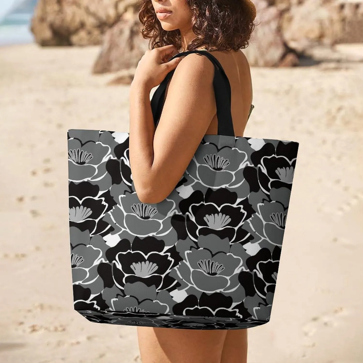 Womens Large Capacity Tote Bag for Shopping Travel and Daily Use Stylish Canvas Shoulder Bag for Beach Grocery Work