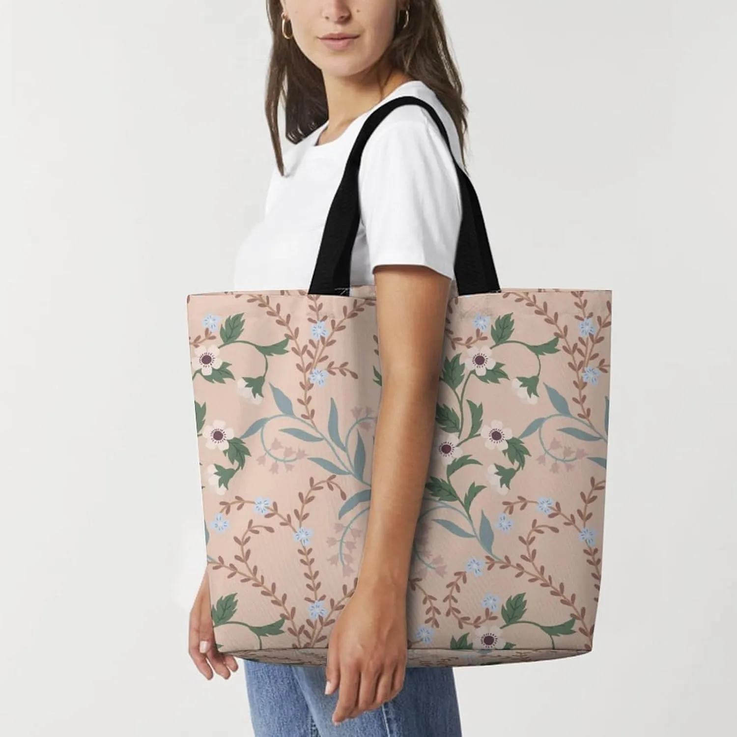 Womens Large Capacity Tote Bag for Shopping Travel and Daily Use Stylish Canvas Shoulder Bag for Beach Grocery Work