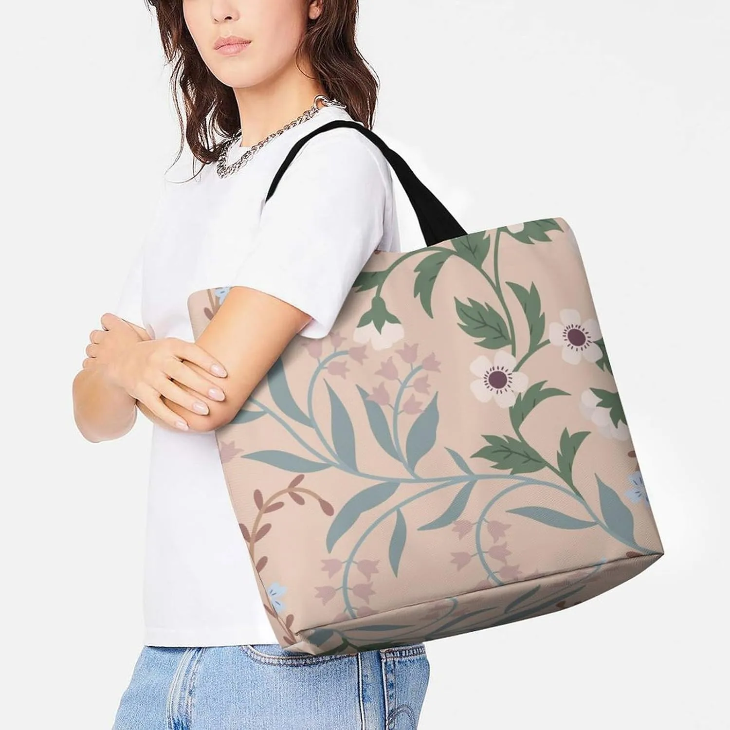 Womens Large Capacity Tote Bag for Shopping Travel and Daily Use Stylish Canvas Shoulder Bag for Beach Grocery Work