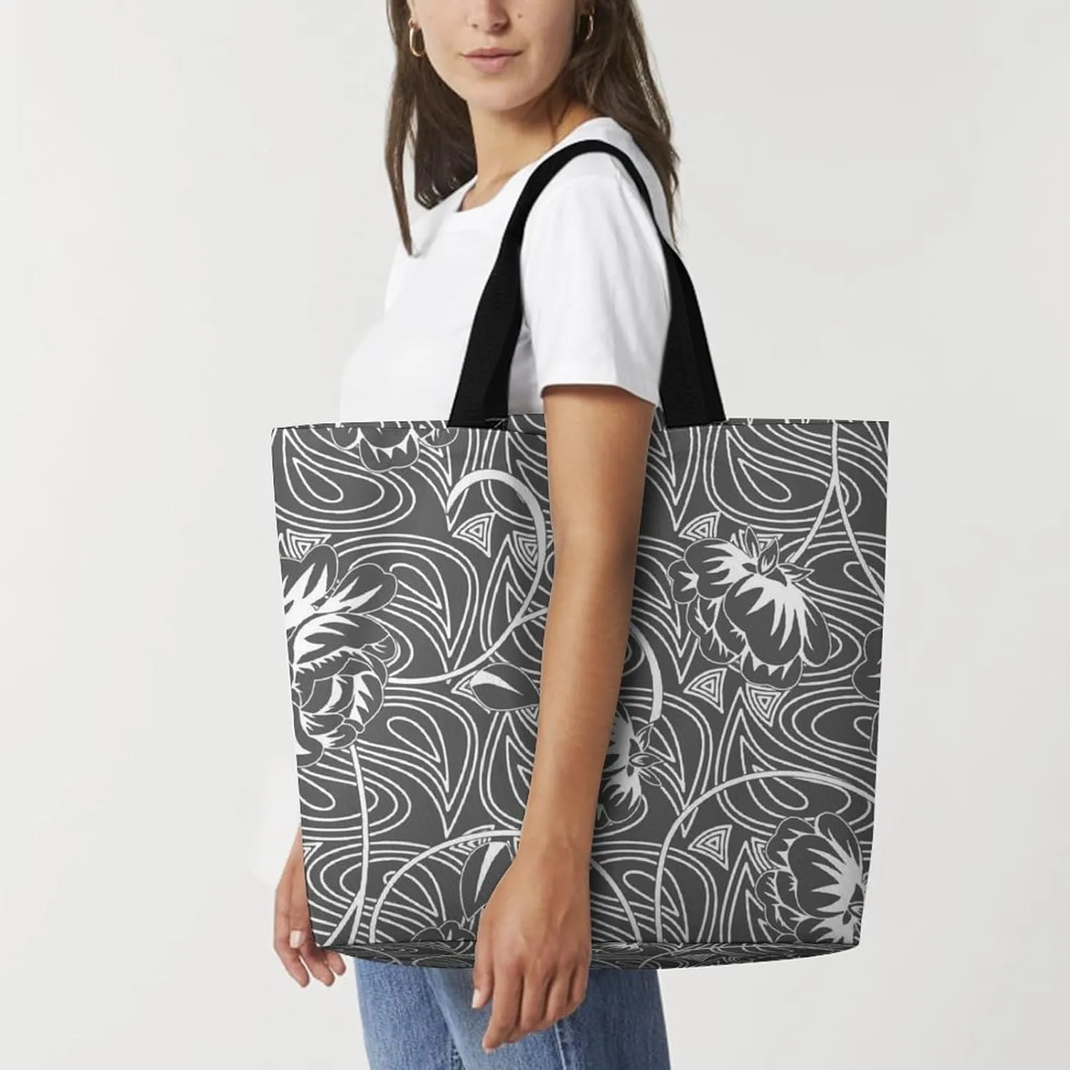 Womens Large Capacity Tote Bag for Shopping Travel and Daily Use Stylish Canvas Shoulder Bag for Beach Grocery Work