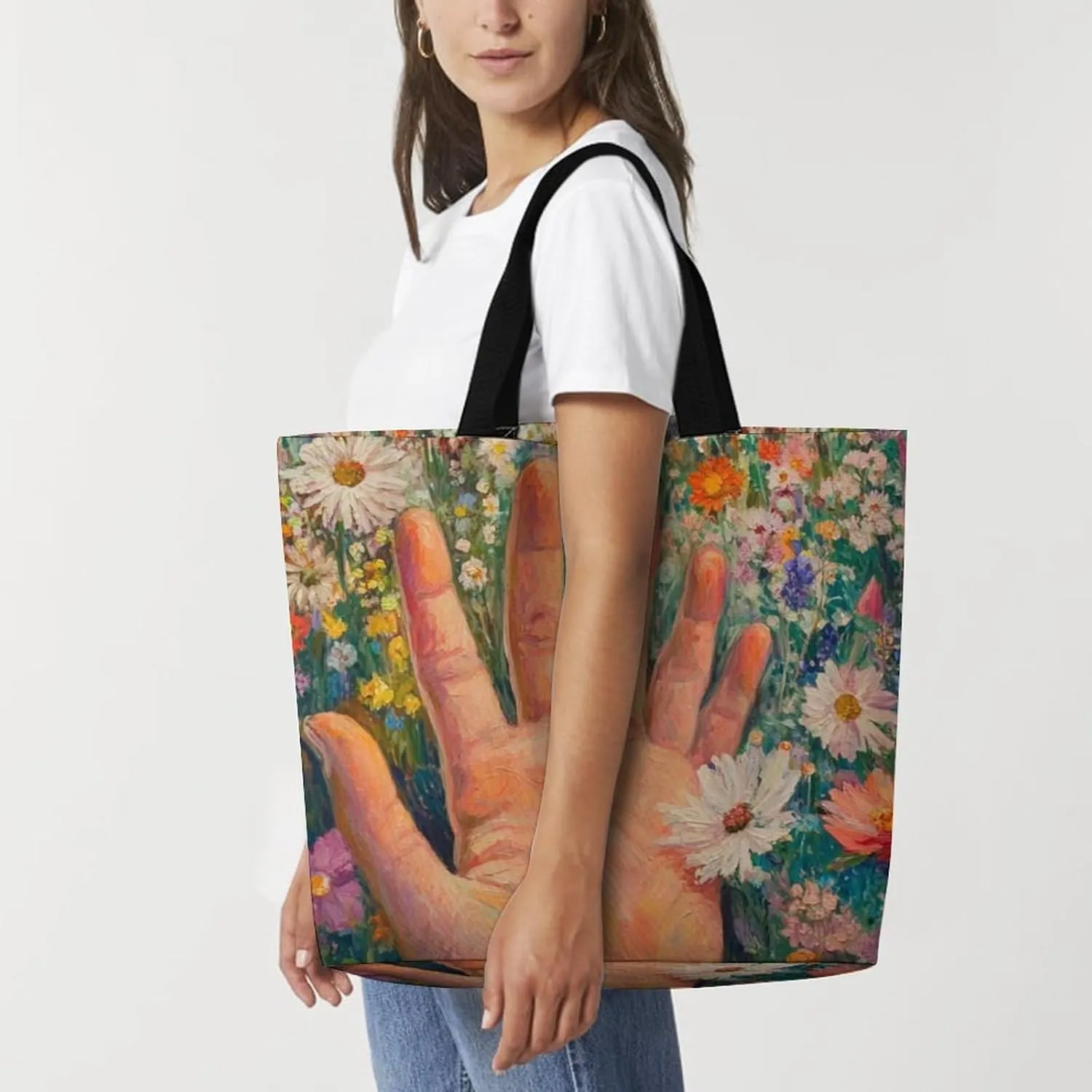 Womens Large Capacity Tote Bag for Shopping Travel and Daily Use Stylish Canvas Shoulder Bag for Beach Grocery Work