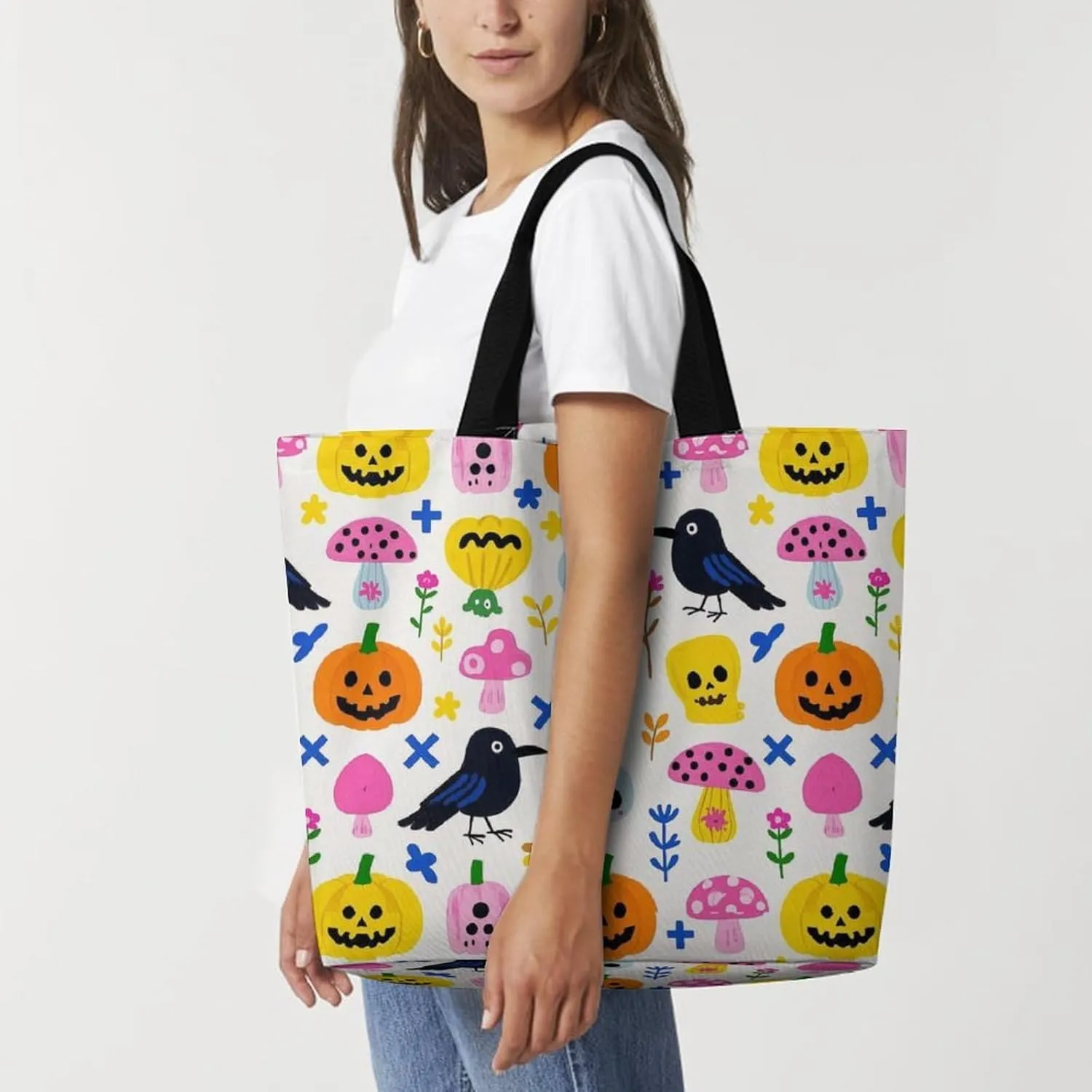 Womens Large Capacity Tote Bag for Shopping Travel and Daily Use Stylish Canvas Shoulder Bag for Beach Grocery Work