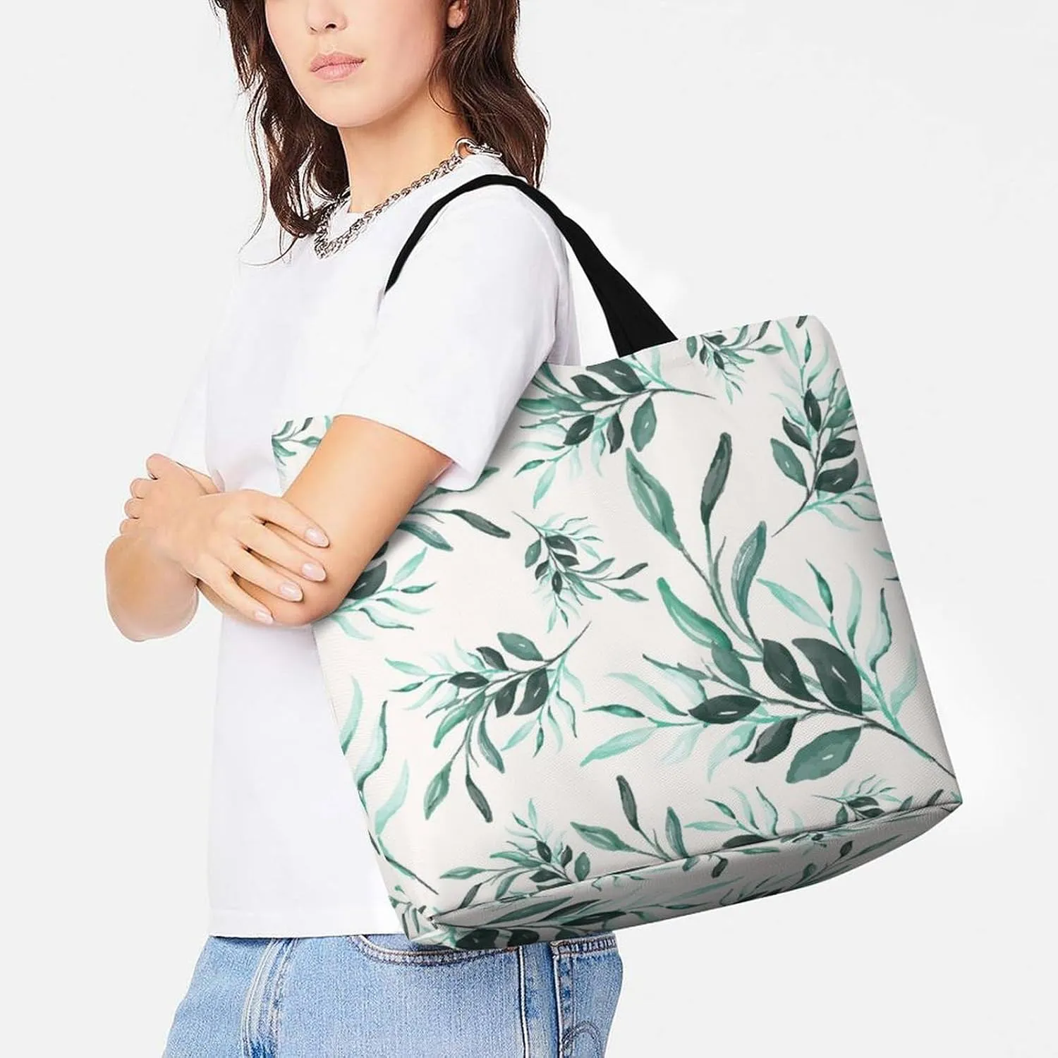Womens Large Capacity Tote Bag for Shopping Travel and Daily Use Stylish Canvas Shoulder Bag for Beach Grocery Work