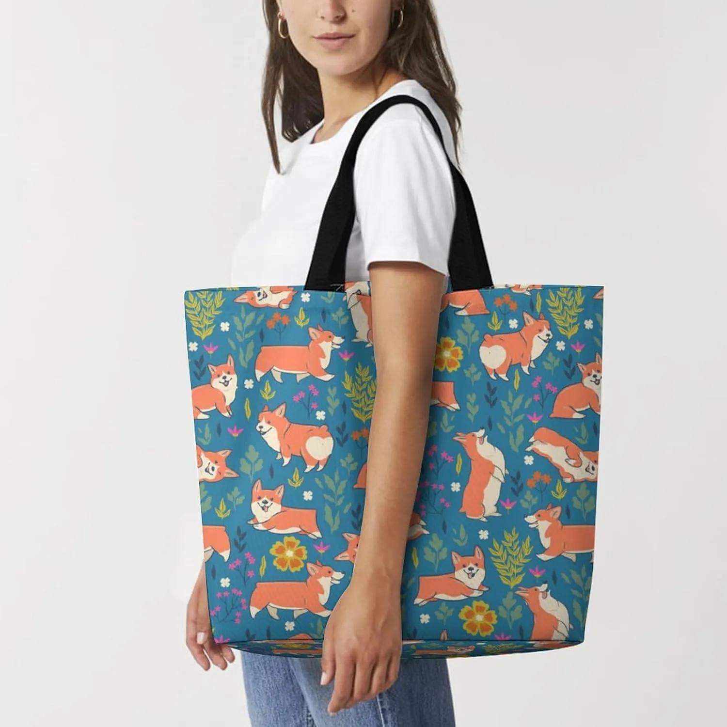 Womens Large Capacity Tote Bag for Shopping Travel and Daily Use Stylish Canvas Shoulder Bag for Beach Grocery Work