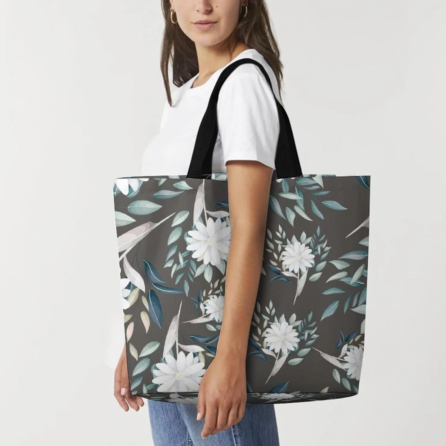 Womens Large Capacity Tote Bag for Shopping Travel and Daily Use Stylish Canvas Shoulder Bag for Beach Grocery Work