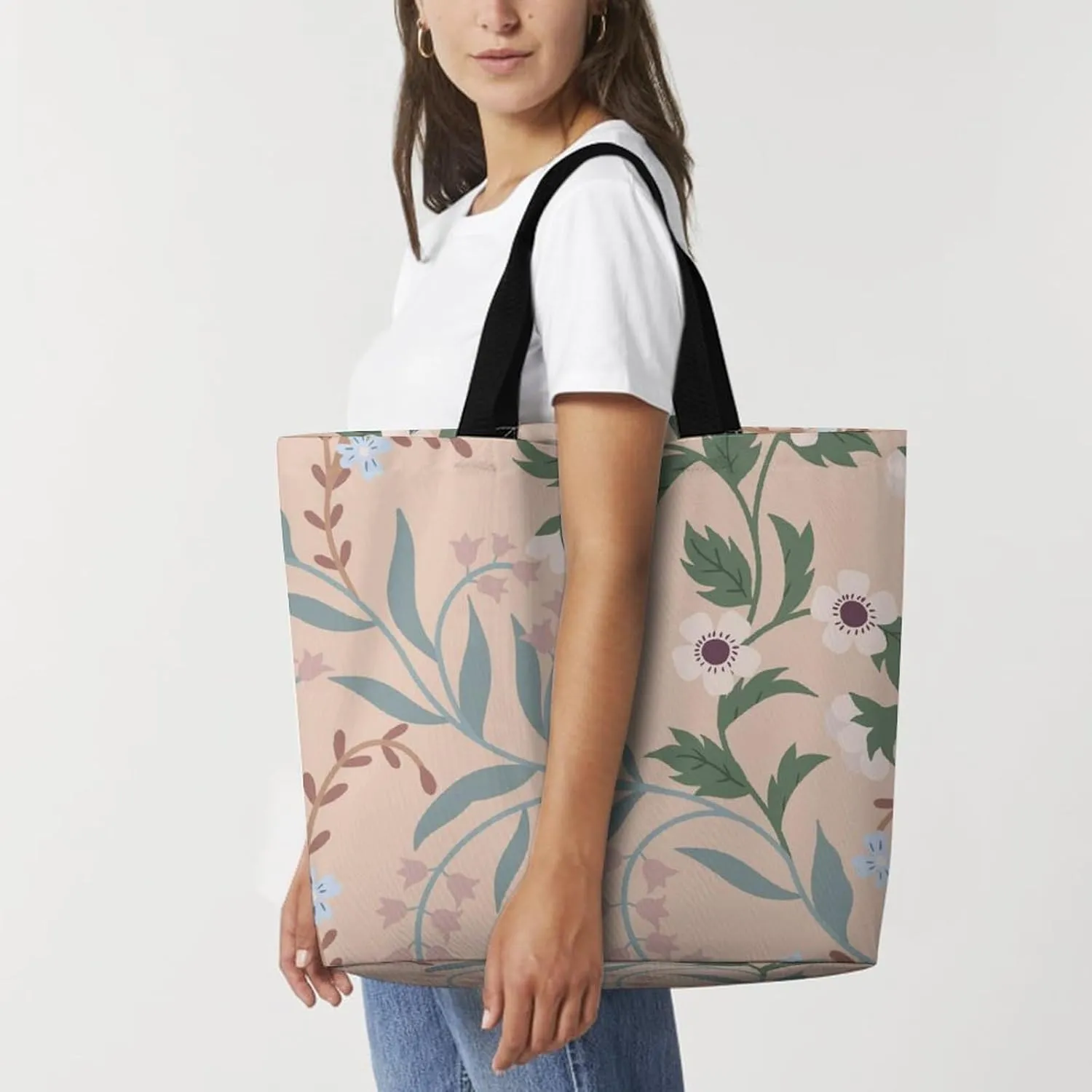 Womens Large Capacity Tote Bag for Shopping Travel and Daily Use Stylish Canvas Shoulder Bag for Beach Grocery Work