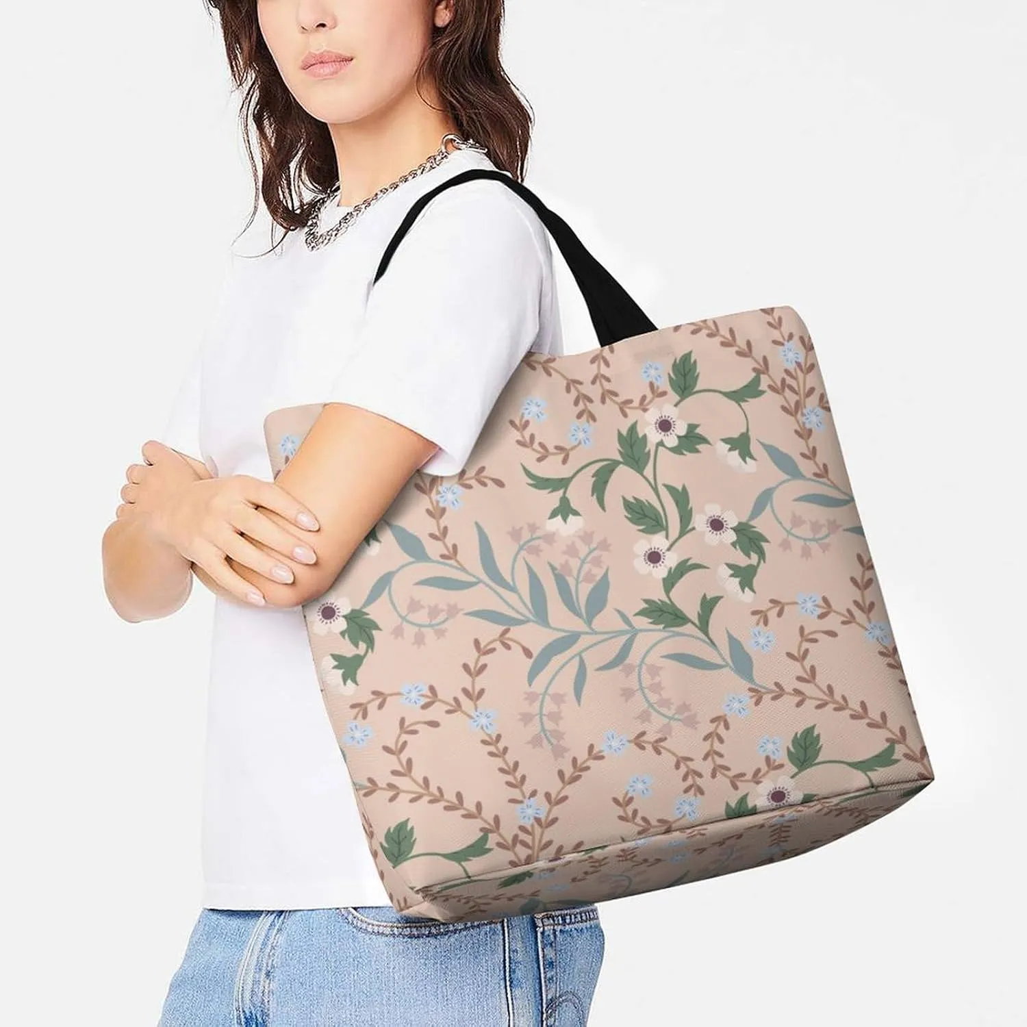 Womens Large Capacity Tote Bag for Shopping Travel and Daily Use Stylish Canvas Shoulder Bag for Beach Grocery Work