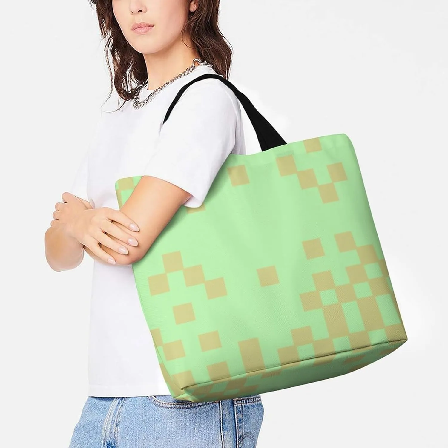 Womens Large Capacity Tote Bag for Shopping Travel and Daily Use Stylish Canvas Shoulder Bag for Beach Grocery Work