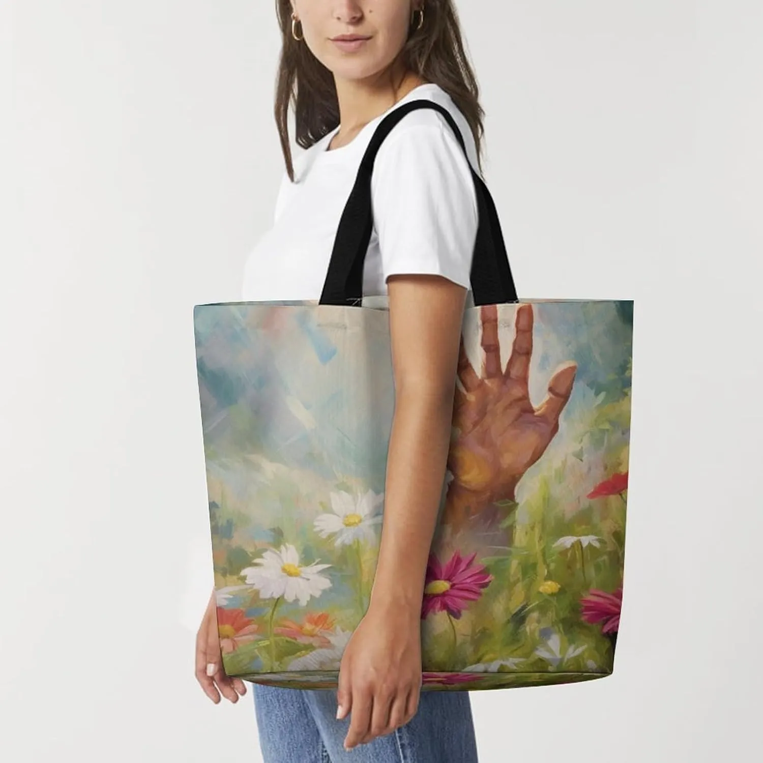 Womens Large Capacity Tote Bag for Shopping Travel and Daily Use Stylish Canvas Shoulder Bag for Beach Grocery Work