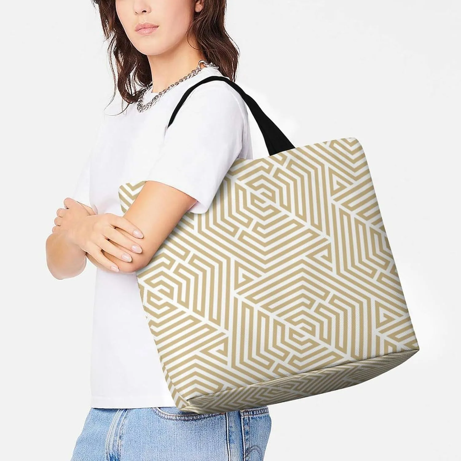 Womens Large Capacity Tote Bag for Shopping Travel and Daily Use Stylish Canvas Shoulder Bag for Beach Grocery Work