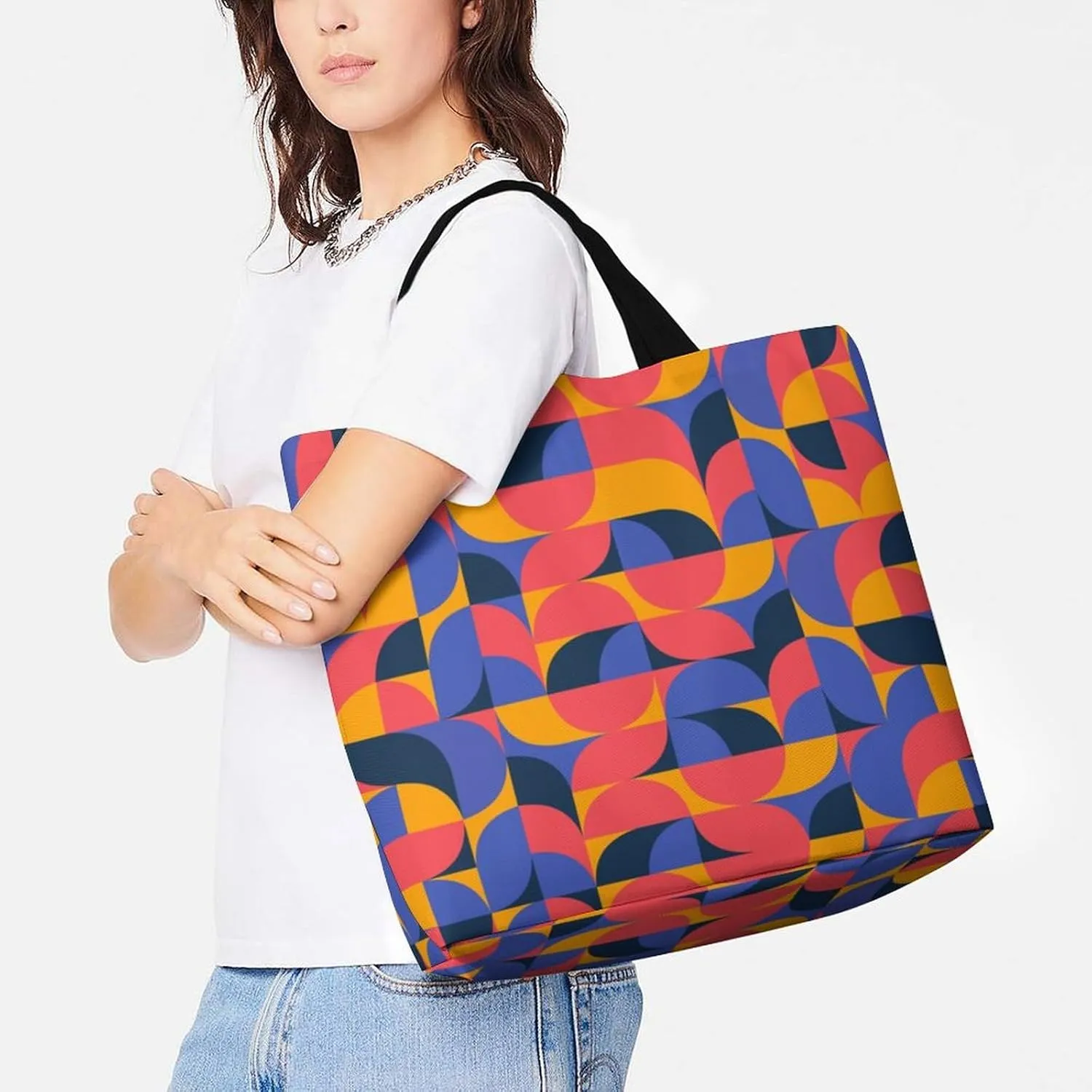 Womens Large Capacity Tote Bag for Shopping Travel and Daily Use Stylish Canvas Shoulder Bag for Beach Grocery Work