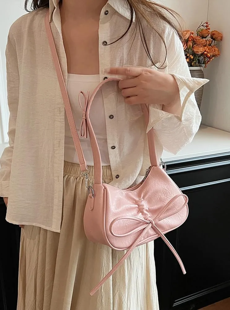 Womens Shoulder Crossbody Bag Trendy Vegan Leather Tote Dumpling Purses Y2k Small Handbag Armpit Bag Top Handle Satchel