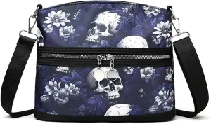 Women's Skull Shoulder Bag, Gothic Skull Wallet Y2k Backpack Street Hippie Backpack (Purple,One Size)