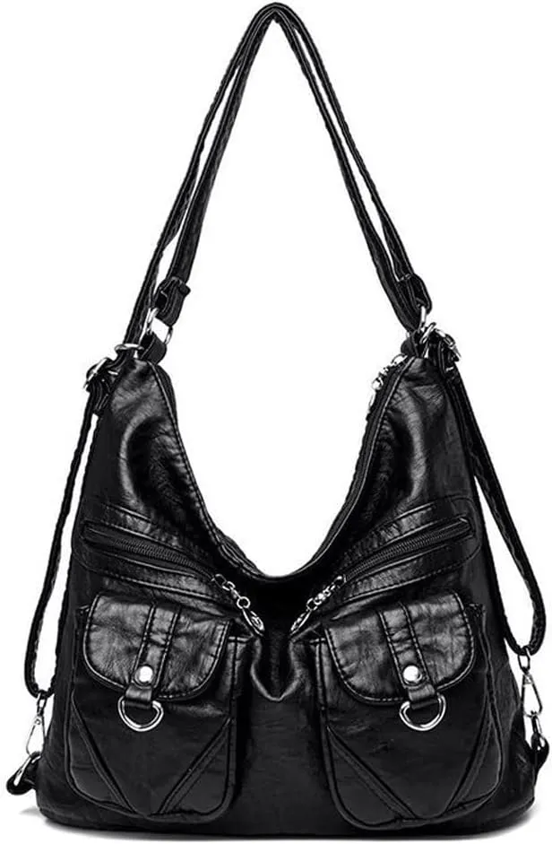 ZiMing Vintage Women Handbags Purses Soft PU Leather Shoulder Bag Hobo Handbag Tote Bags Backpack Stylish Satchel Zip Pocket