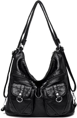 ZiMing Vintage Women Handbags Purses Soft PU Leather Shoulder Bag Hobo Handbag Tote Bags Backpack Stylish Satchel Zip Pocket