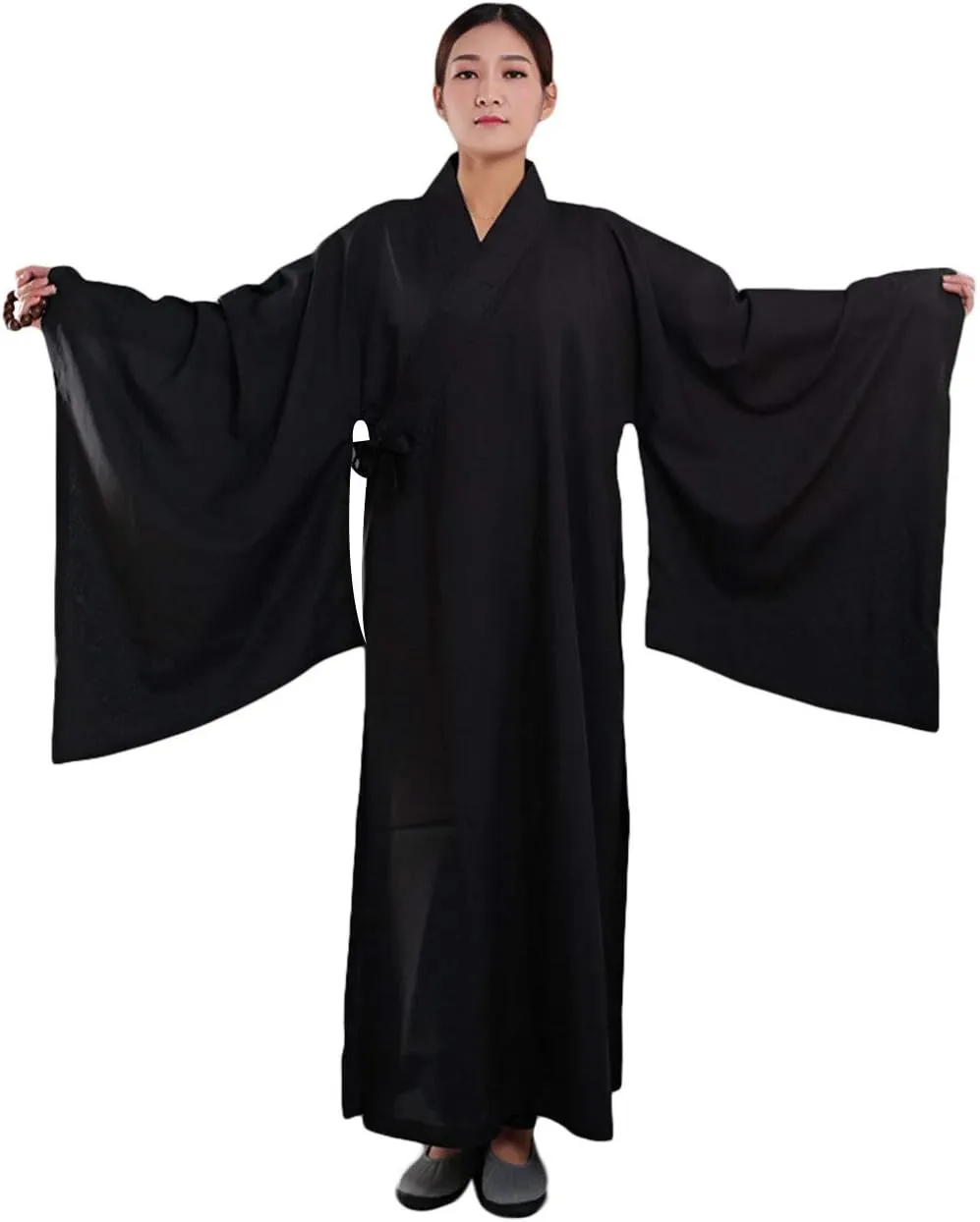 ZooBoo Shaolin Unisex Monk Kung fu Robe Costume Long Gown Meditation Suit