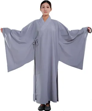ZooBoo Shaolin Unisex Monk Kung fu Robe Costume Long Gown Meditation Suit