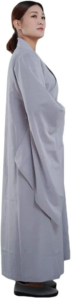 ZooBoo Shaolin Unisex Monk Kung fu Robe Costume Long Gown Meditation Suit