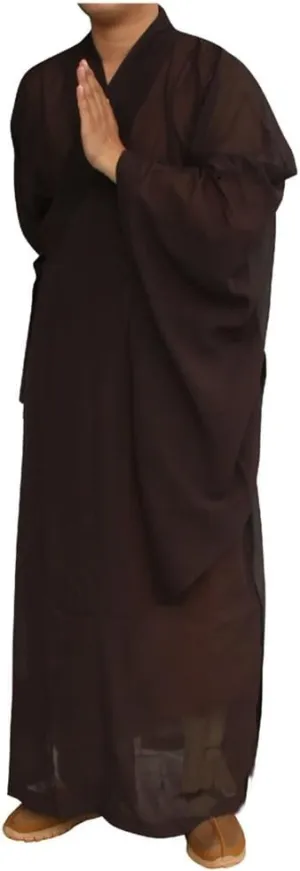 ZooBoo Shaolin Unisex Monk Kung fu Robe Costume Long Gown Meditation Suit