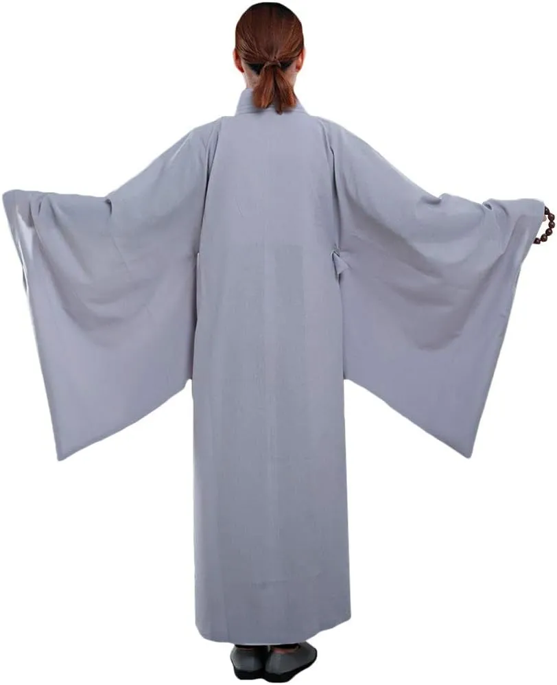 ZooBoo Shaolin Unisex Monk Kung fu Robe Costume Long Gown Meditation Suit