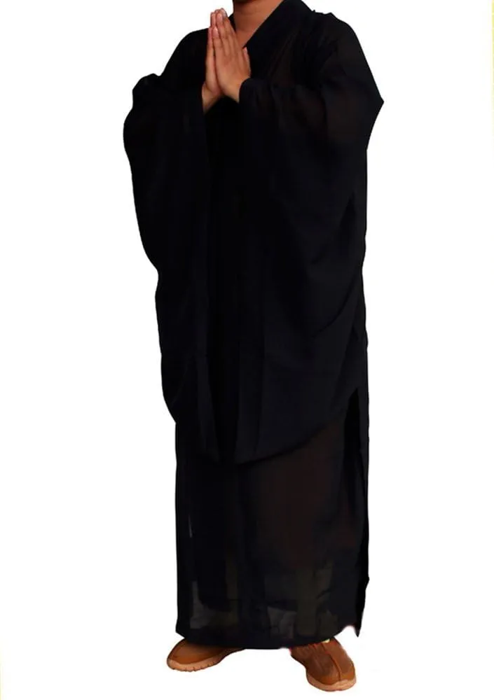 ZooBoo Shaolin Unisex Monk Kung fu Robe Costume Long Gown Meditation Suit