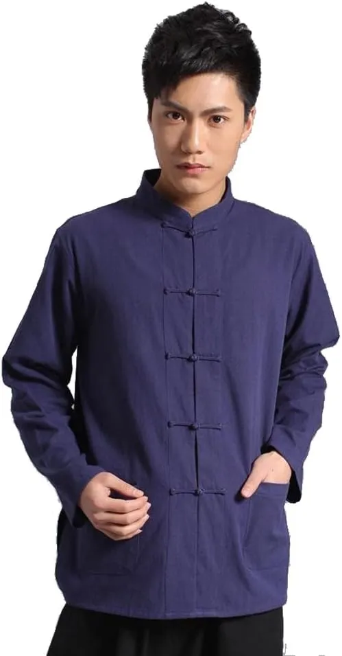 ZooBoo Traditional Long Sleeve Tang Kung Fu Uniform Men's Shirt